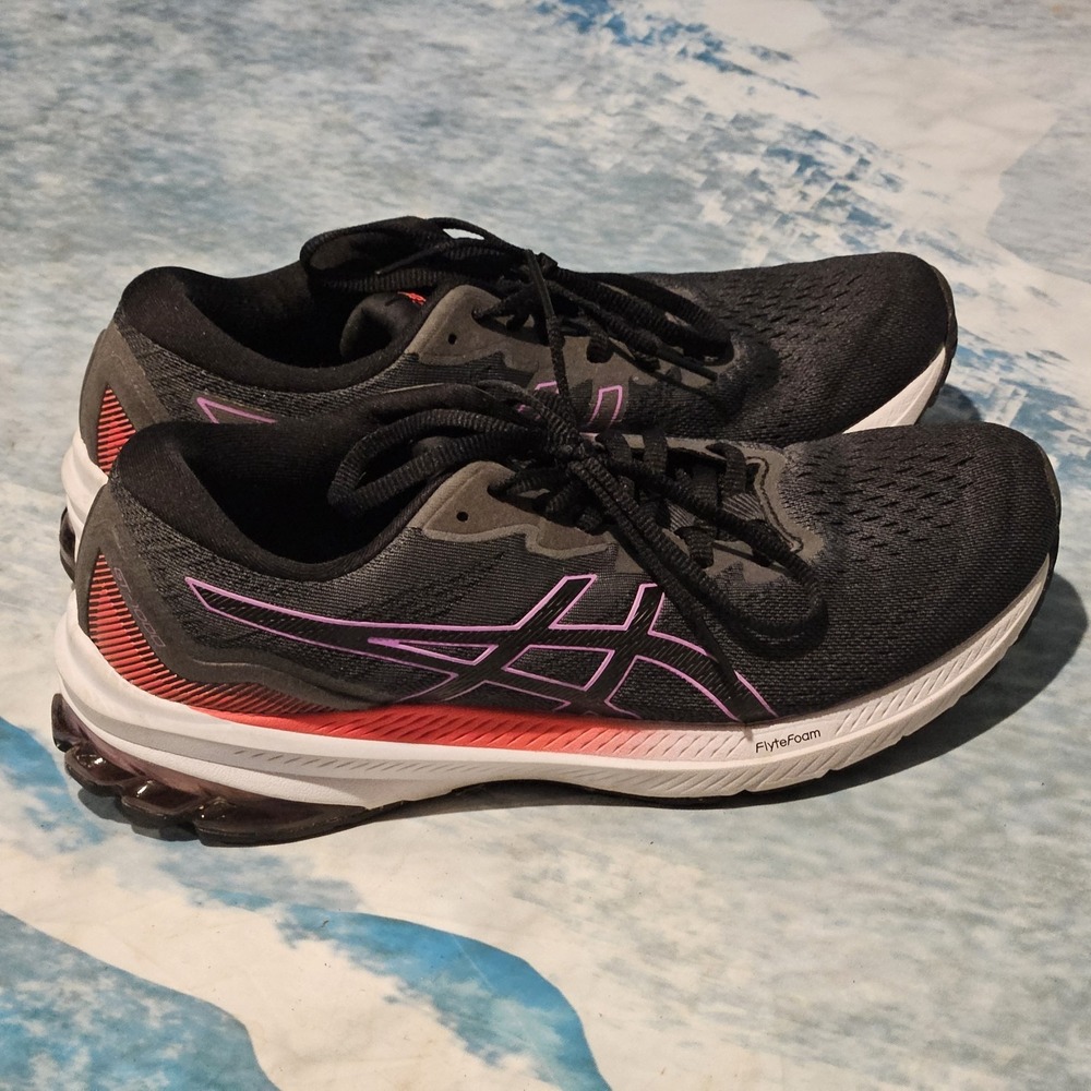 ASICS FlyteFoam Running Shoes Women's Size 11 Black Purple‎ Pink Athletic
